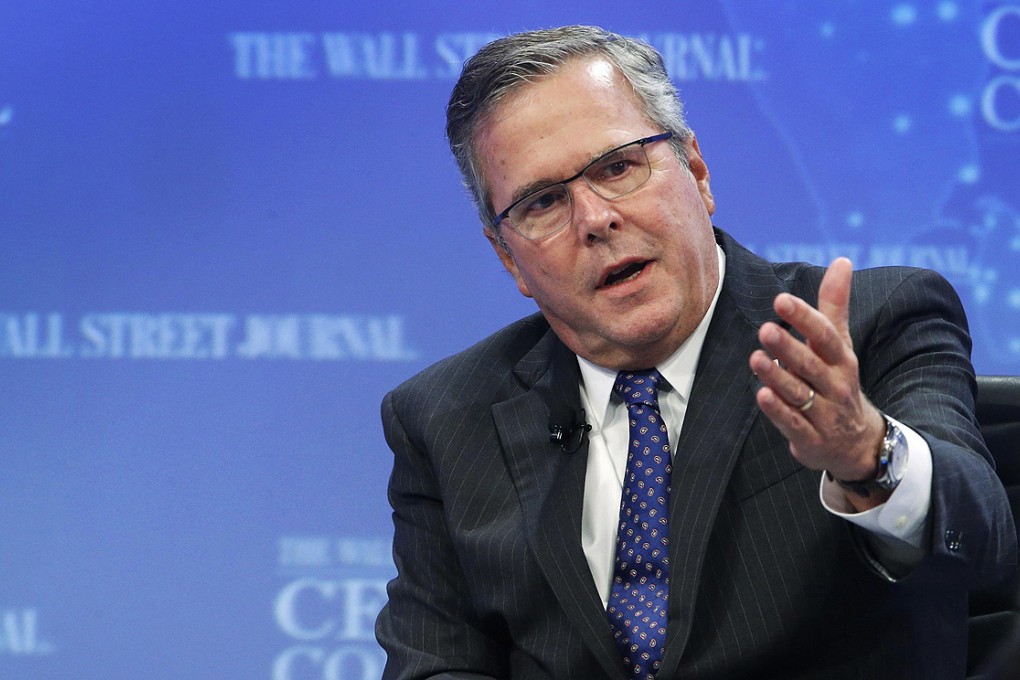 Former Florida governor Jeb Bush addresses the Wall Street Journal CEO Council in Washington on Friday. Photo: Reuters