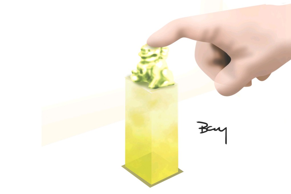Diners have to press the correct chop to open the door to the restaurant. Illustration: Bay Leung