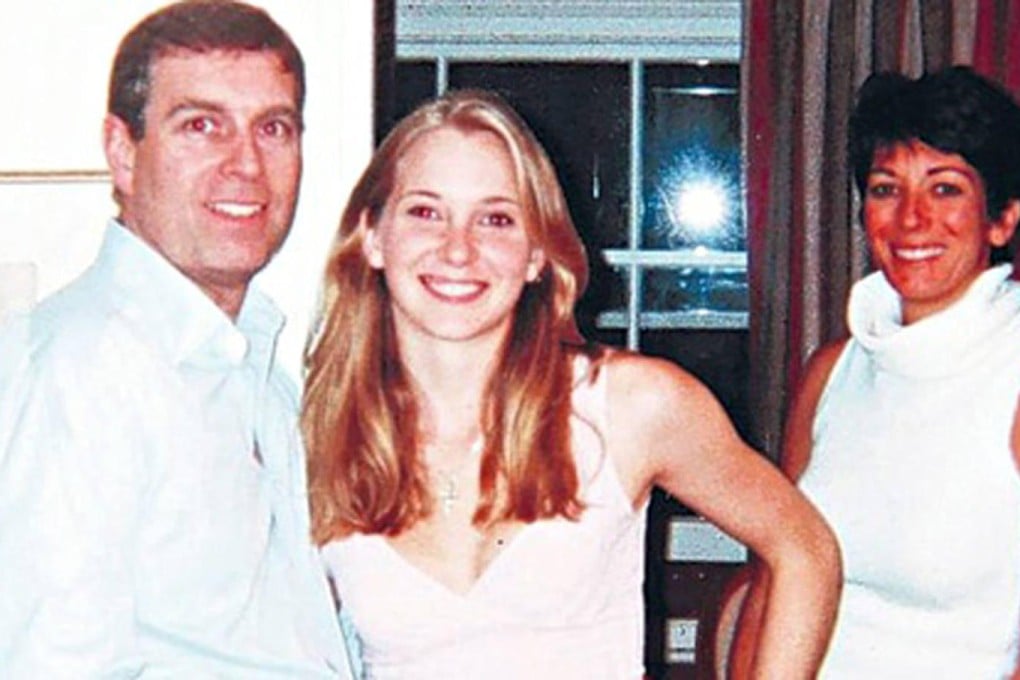 Virginia Roberts, Jane Doe#3 (centre) with Prince Andrew and Ghislaine Maxwell.Photo: SCMP Pictures