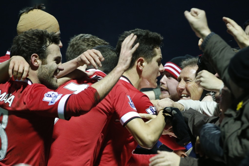 Ander Herrera celebrates his goal. Photo: AP