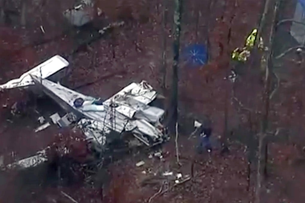 The plane crashed in woods in Kuttawa, Kentucky. Photo: SCMP