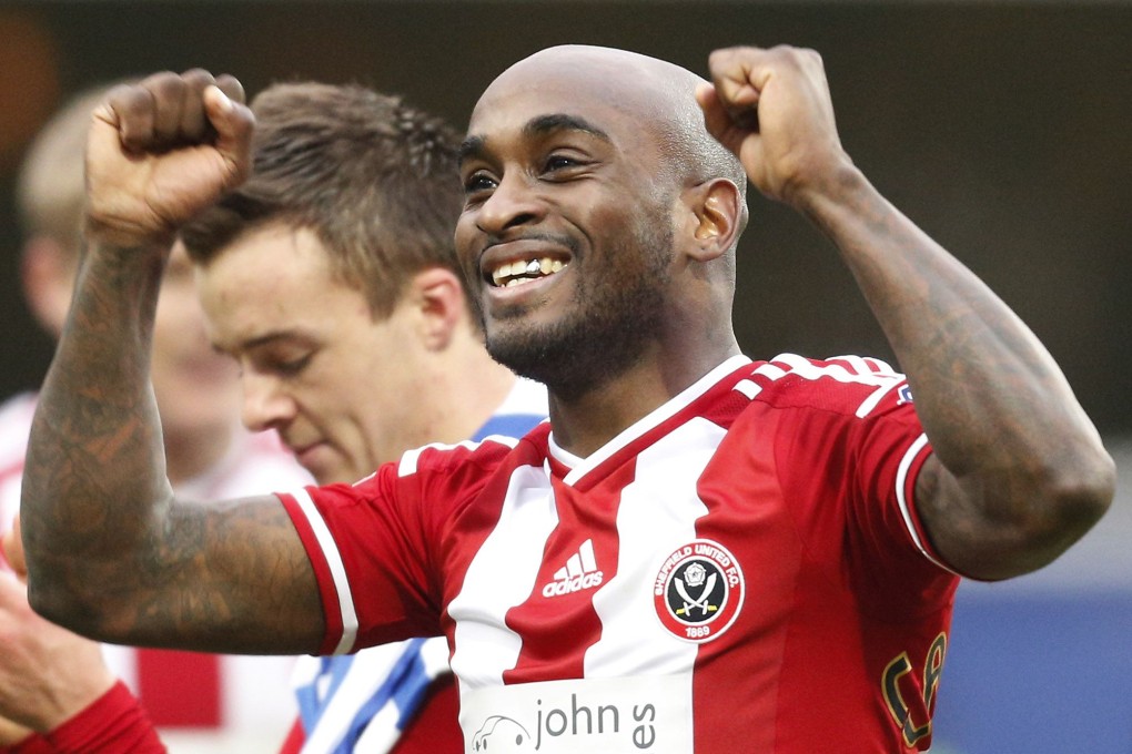 Sheffield United's Jamal Campbell-Ryce celebrates the Blades' 3-0 upset win over Premier League team Queens Park Rangers in an FA Cup third-round match at Loftus Road. Campbell-Ryce scored a brace. Photo: AFP