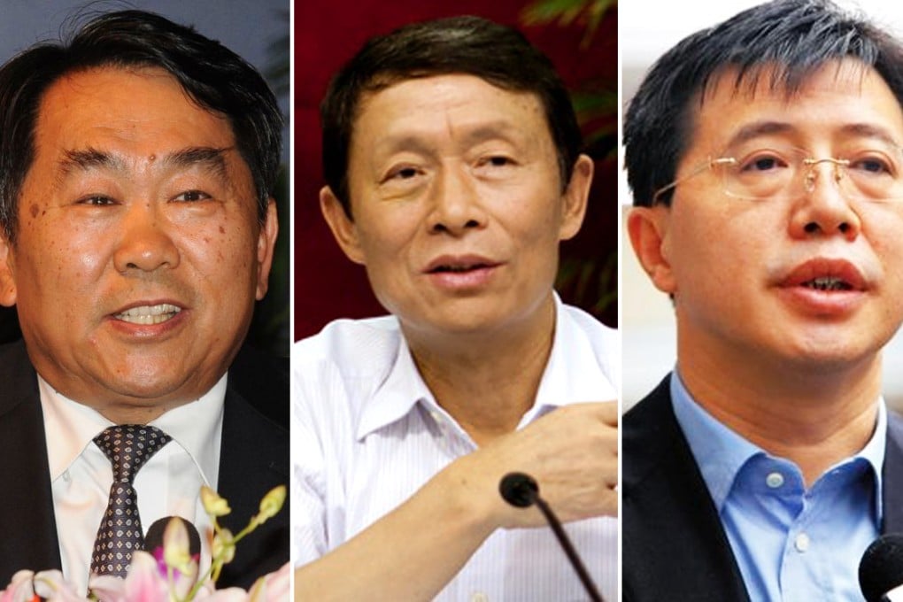 Xinhua's article says members of the Secretary Gang included several top aides and former personal secretaries of Zhou Yongkang, including former Sichuan vice-governor Guo Yongxiang (from left), former chairman of the Sichuan political advisory committee Li Chongxi, and former deputy governor of Hainan province Ji Wenlin.