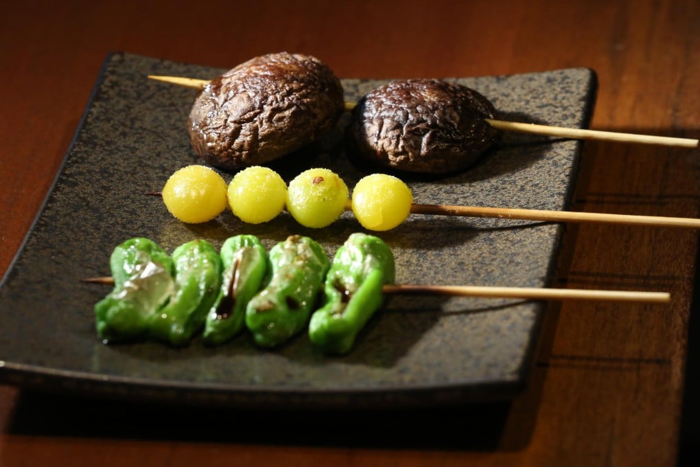 Shiitake mushroom, ginkgo nuts and shishito peppers. Photos: May Tse