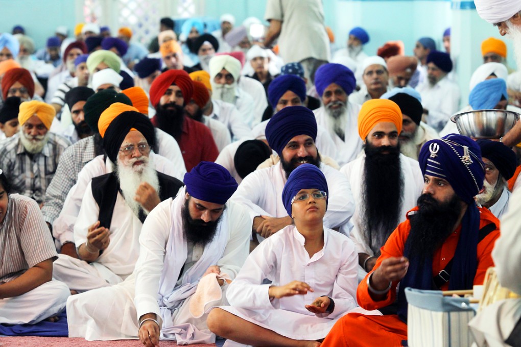 Indian community celebrate their holiday Diwali at the Sikh temple in Wanchai, Hong Kong. Photo: Edward Wong