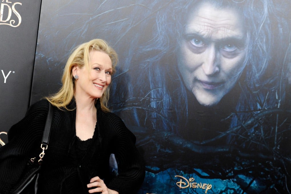 Meryl Streep in front of a poster of herself as the Witch at the premiere ofInto the Woods in New York last month. Photo: AP