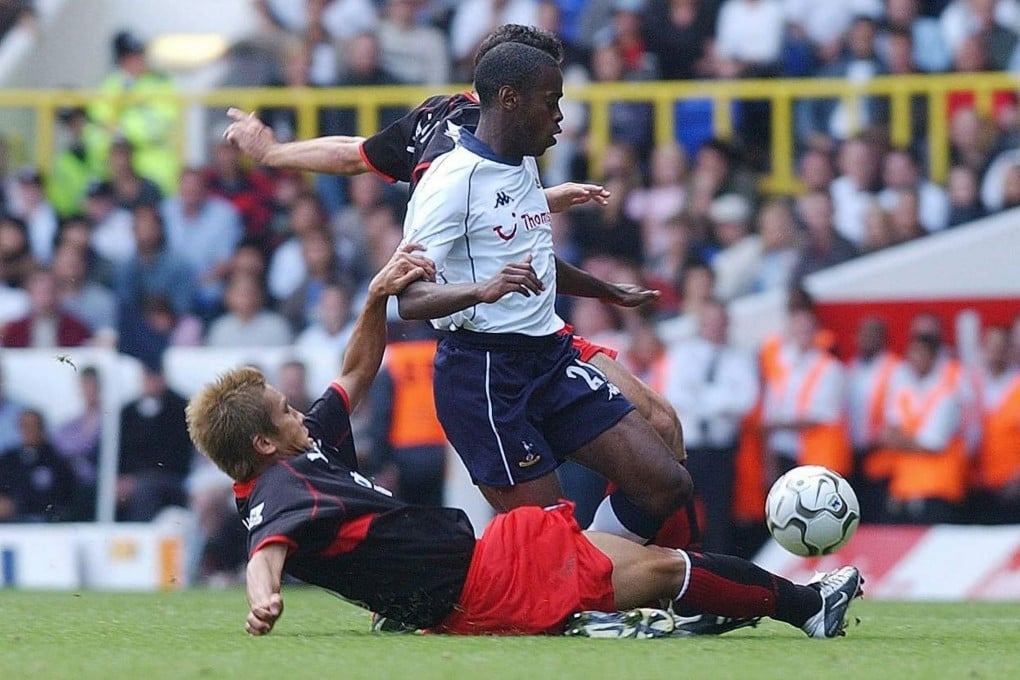 Rohan Ricketts in action for Tottenham Hotspur in 2003. Ricketts made 48 appearances for Spurs from 2002 to 2005. Photo: EPA