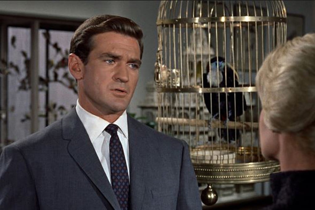 Rod Taylor, who died on Wednesday, in a still with Tippi Hedren from 'The Birds', directed in 1963 by Alfred Hitchcock. Photo: SCMP Pictures