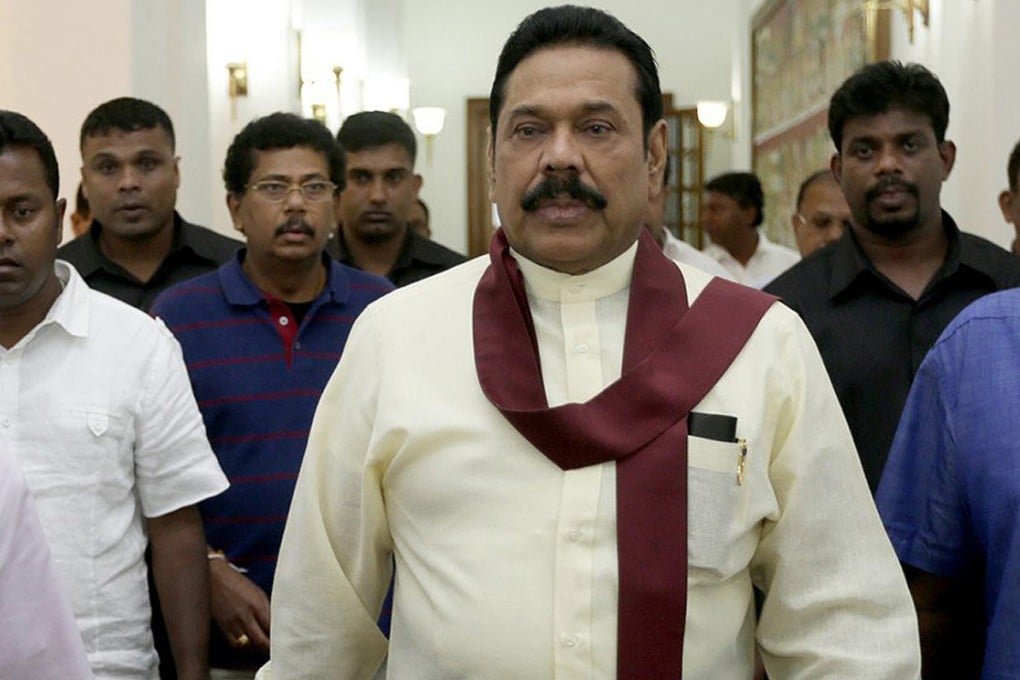 Former Sri Lanka president Mahinda Rajapaksa in Colombo after conceding defeat in polls on Friday. Photo: EPA