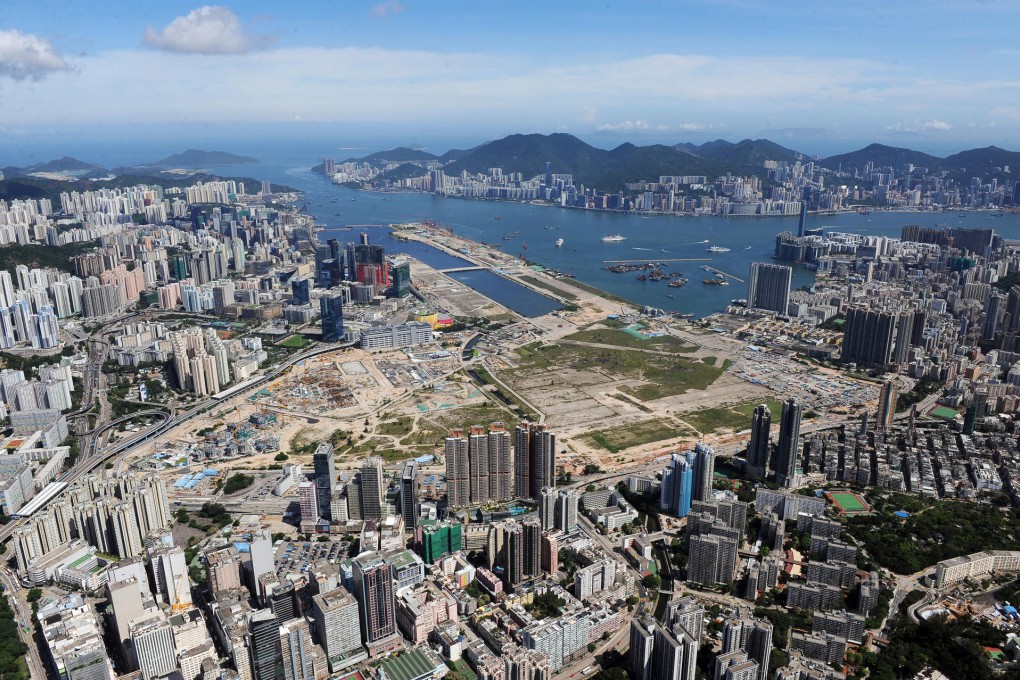 The former Kai Tak airport site