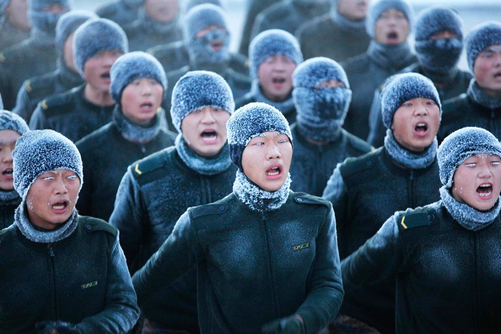 PLA troops undergo winter training the icy Heilongjiang province. Photo: Reuters