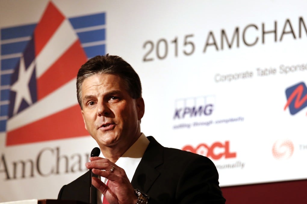 Peter Levesque, AmCham chairman, struck an optimistic note. Photo: Nora Tam
