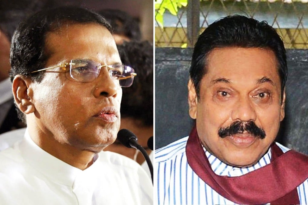 Maithripala Sirisena (left) defeated Mahinda Rajapaksa