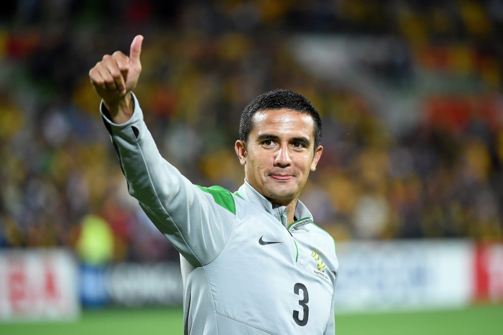 Tim Cahill is looking forward to leading out the Socceroos against Oman on Tuesday. Photo: EPA