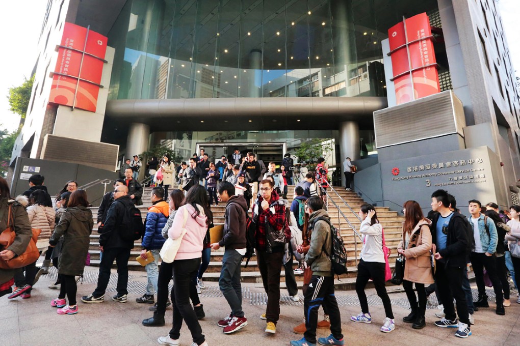 Lining up for subsidised flats. Photo: Felix Wong