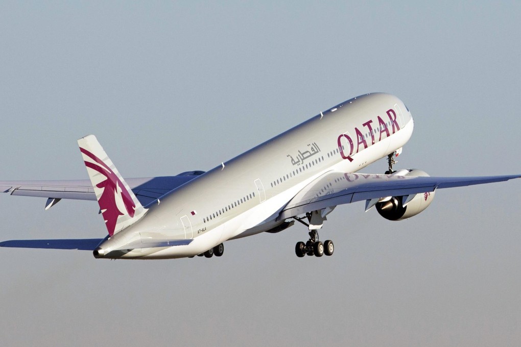 The Airbus A350 takes off from Colomiers in southern France during its delivery flight last month to Qatar Airways. Photo: EPA