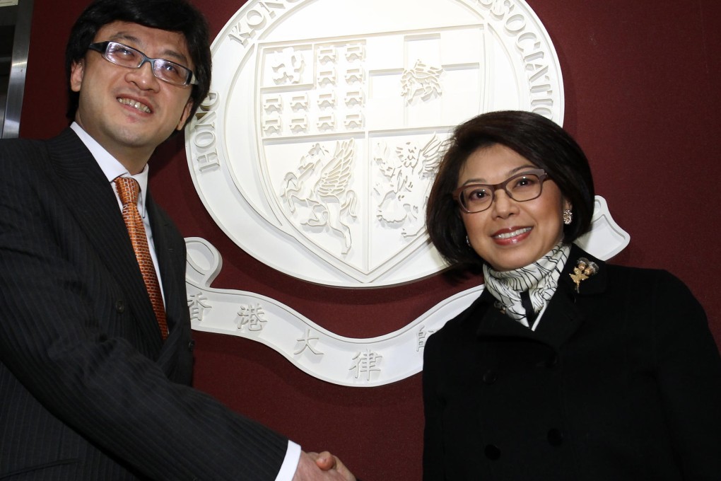 Ex-chairman Paul Shieh (left) with Winnie Tam.Photo: Dickson Lee