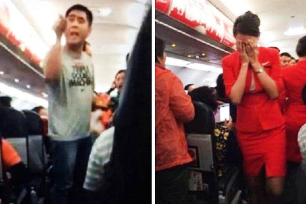 Chinese tourists behaving badly on a flight from Bangkok, who left a stewardess (right) in tears, were branded 'barbarians' by state media last month. Photo: SCMP Pictures