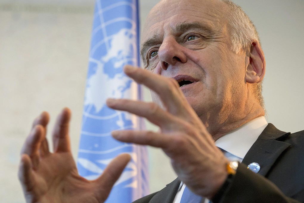 United Nation's special envoy on Ebola Dr David Nabarro speaking at the UN headquarters in New York on Thursday. Photo: Reuters
