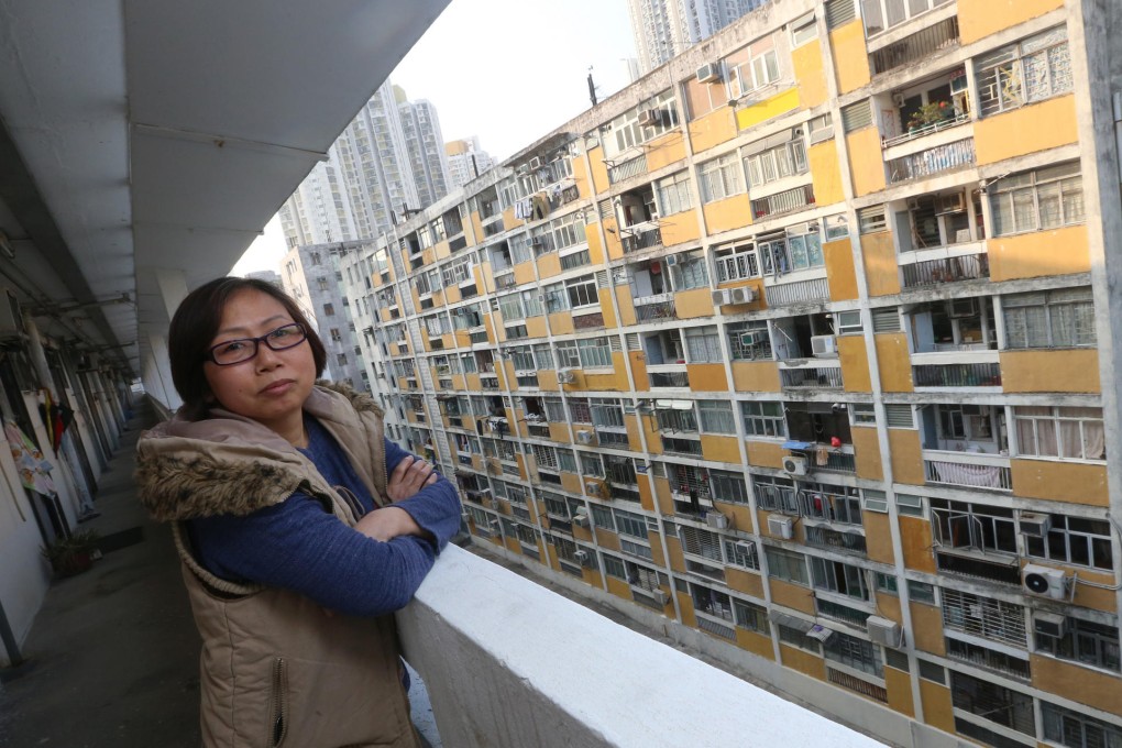 Au Yeung Kit-chun, a resident of Tai Hang Sai Estate, is anxious about resettlement. Photo: David Wong