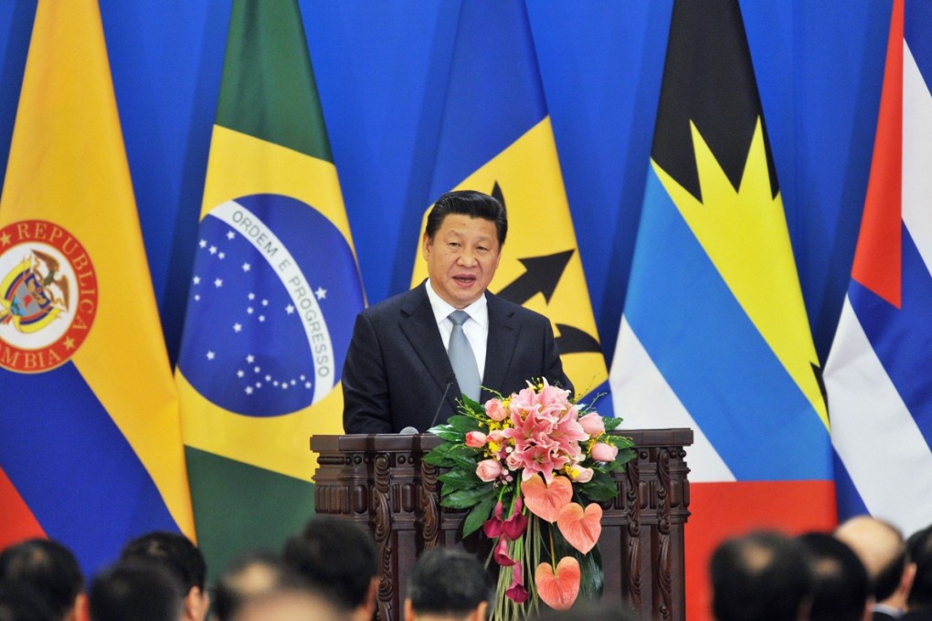 Chinese President Xi Jinping addresses the opening ceremony of the first ministerial meeting between China and the Community of Latin American and Caribbean States.