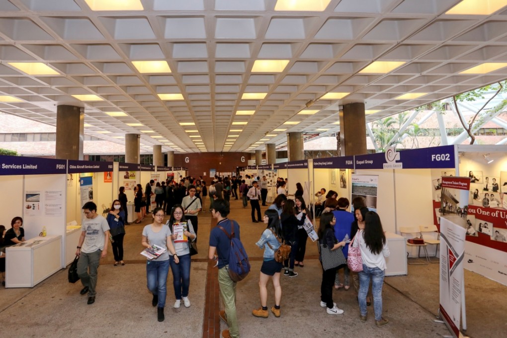 University students attend a job fair.