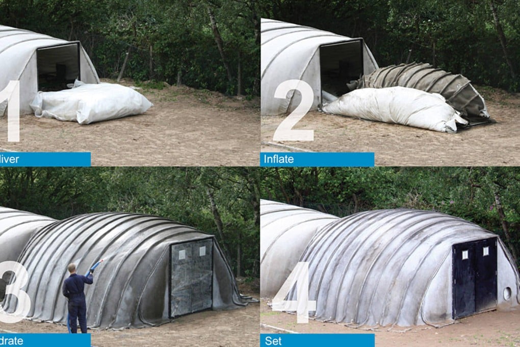 Concrete Canvas shelters can go up quickly. Photo: Concrete Canvas