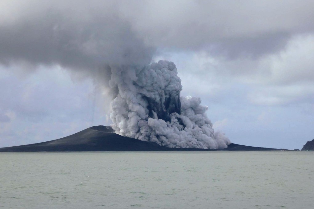 The Hunga Ha'apai volcano has spewed plumes of smoke and ash constantly since it rumbled to life on December 20. Photo: AFP