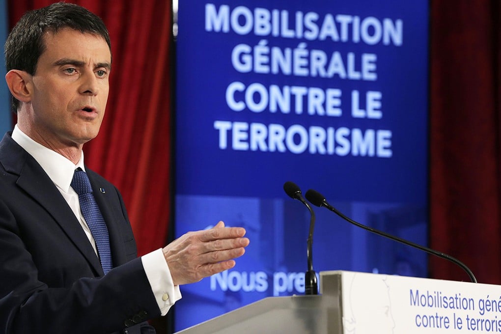 French Prime Minister Manuel Valls unveils new security measures ahead of a defence council meeting at the Elysee Palace in Paris. Photo: AFP