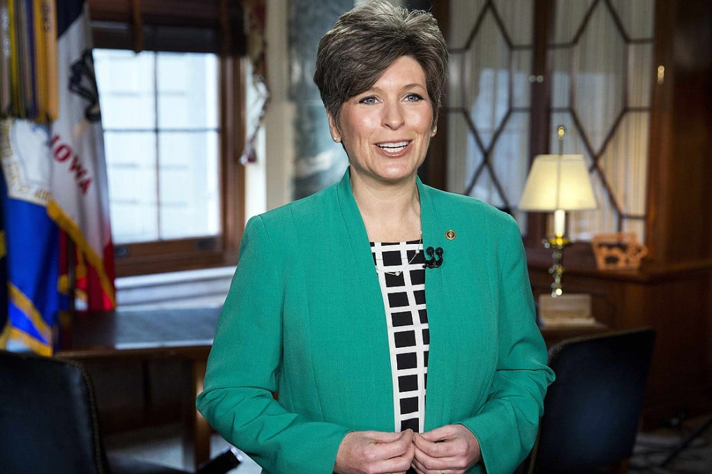 Senator Joni Ernst rehearses the Republican response to Obama's State of the Union address on Capitol Hill in Washington on Tuesday. Photo: Reuters