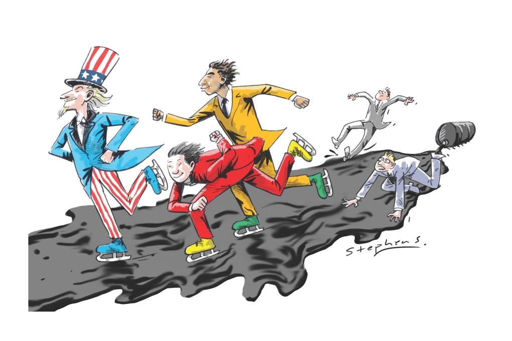 The decline in energy prices will act like a tax cut for consumers and help all three nations with their respective terms of trade.