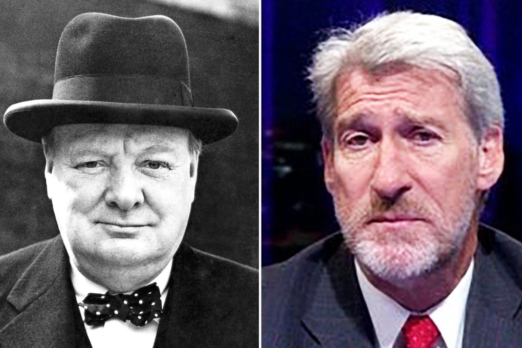 Winston Churchill (left) and BBC presenter Jeremy Paxman.