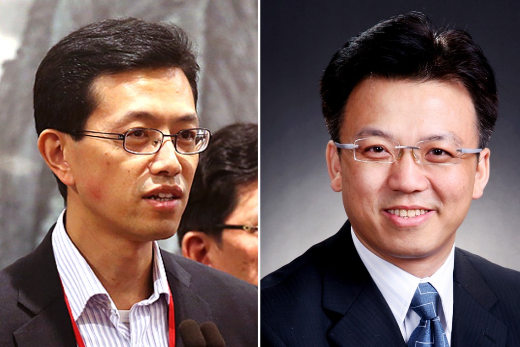 Professor Jiang Shigong (right) made his comments after National People's Congress deputy Stanley Ng Chau-pei (left) urged pan-democrats to consider how to enact Hong Kong's own national security law. Photos: SCMP