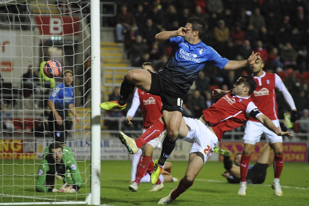 Bournemouth's Yann Kermorgant scores a goal in their English FA Cup third-round match against Rotherham United. Bournemouth are a good bet against Aston Villa. Photo: AP