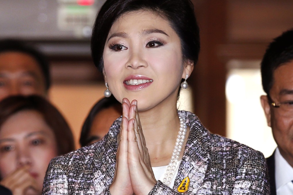 Former Thai prime minister Yingluck Shinawatra at the parliament building in Bangkok on Thursday. Photo: EPA