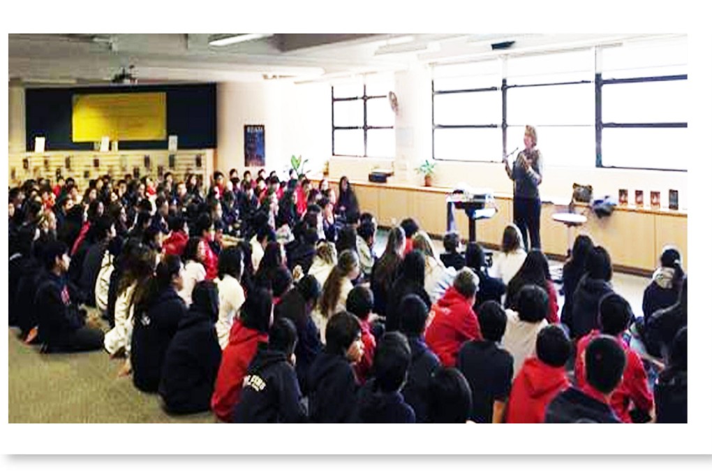 Poet Naomi Shihab Nye at HK International School.