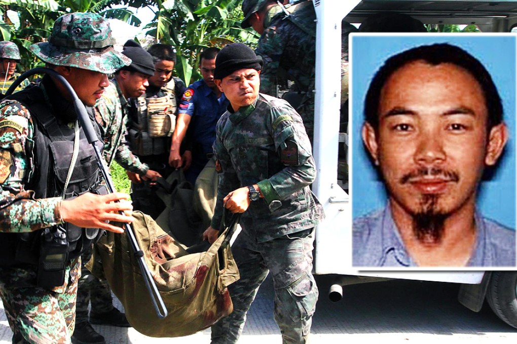 Fugitive militant Zulkifli bin Hir (inset) was likely killed in the raid that left 44 commandos dead in the southern Philippines. Photos: AFP, SCMP Pictures