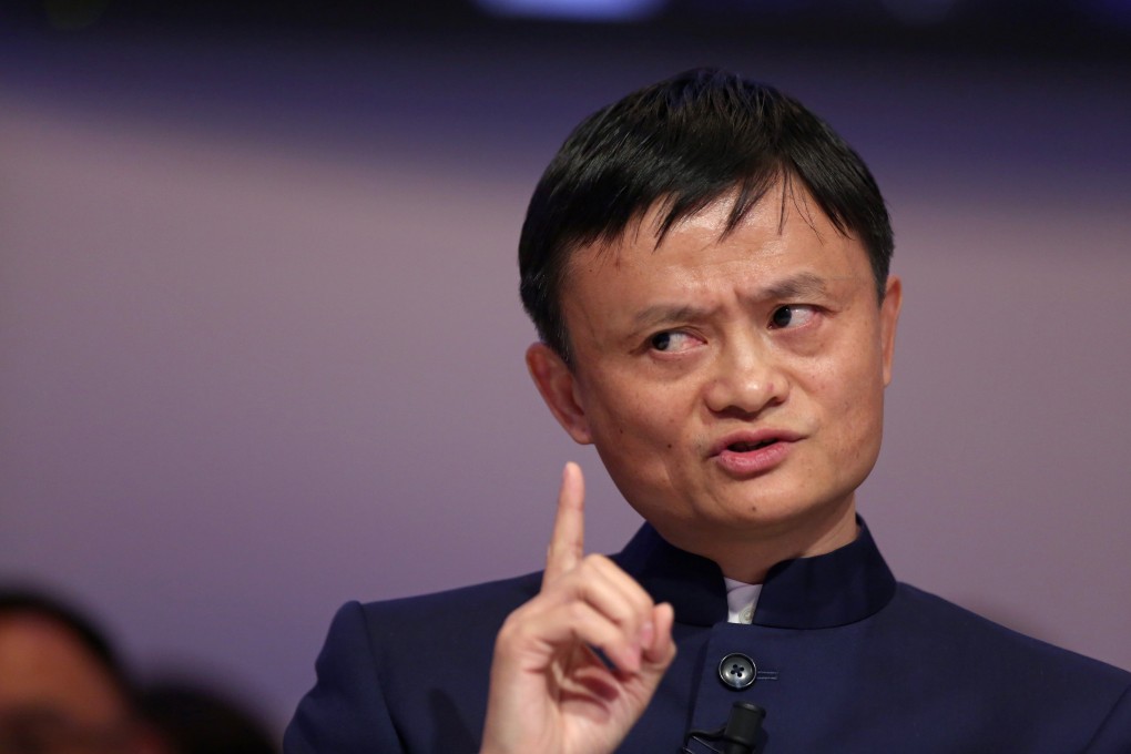 Alibaba chairman Jack Ma stresses a point during a conference as the Chinese e-commerce giant is expected to report quarterly results this week in New York. Photo: Bloomberg
