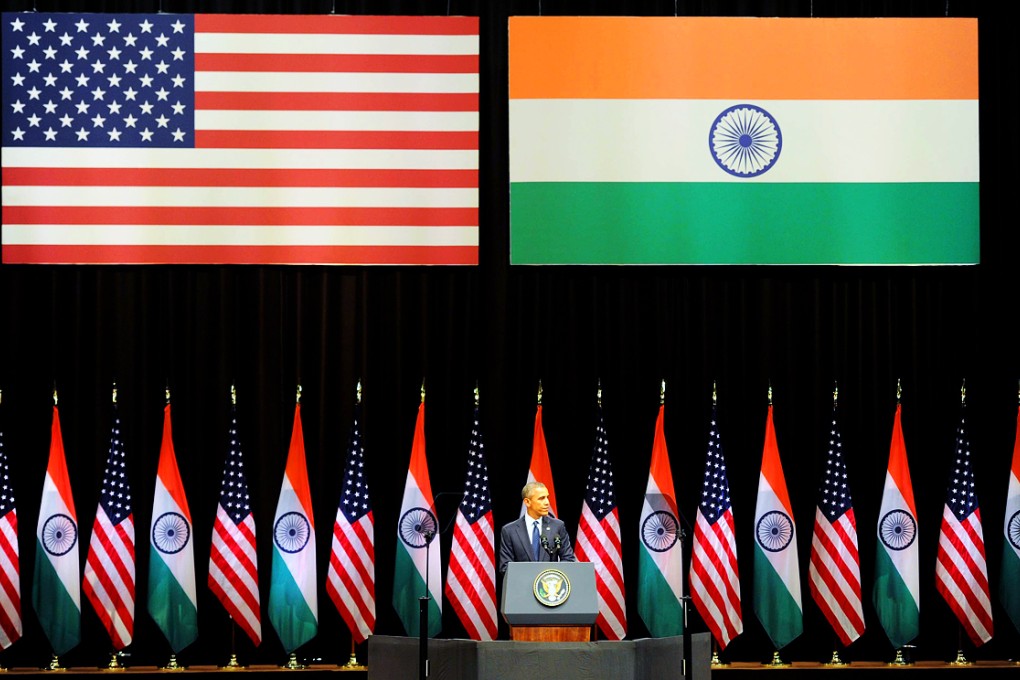 US President Barack Obama gives a speech at the Siri Fort Auditorium in New Delhi. Photo: Xinhua