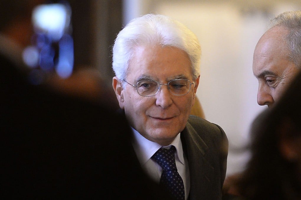 Newly-elected president of Italy, Sicilian judge Sergio Mattarella, arrives at the Constitutional Council in Rome on Saturday. Photo: AFP