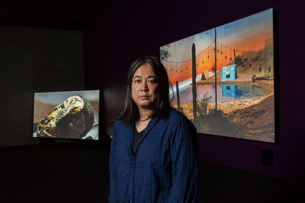 Yang Fudong at his exhibition in Melbourne.