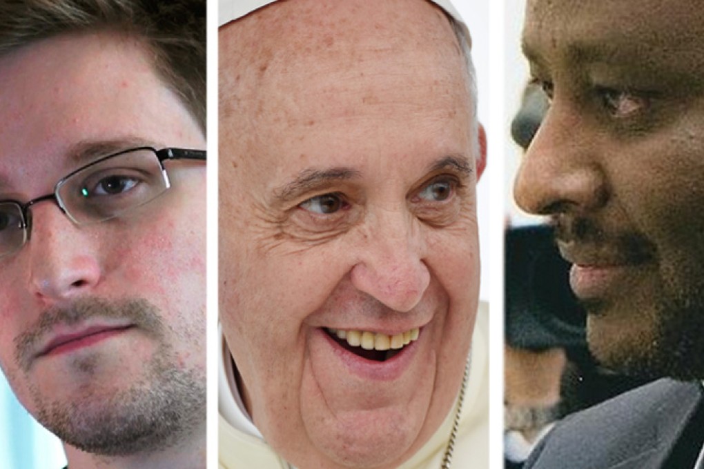 From left: Edward Snowden, Pope Francis and Italian priest Mussie Zerai (who has helped African migrants) are among those tipped for the prestigious prize. The Nobel committee does not publish lists, but Norwegian organisations compile names. Photos: EPA, Reuters, Zerai's Twitter page