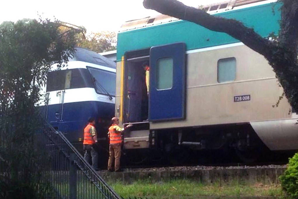 A cross-border train broke down in Tai Po.