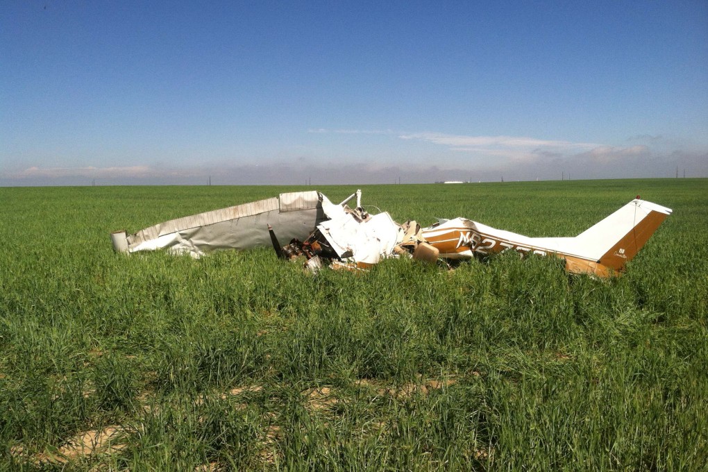 The wreckage of the Cessna 150K that crashed in May last year. Photo: Reuters