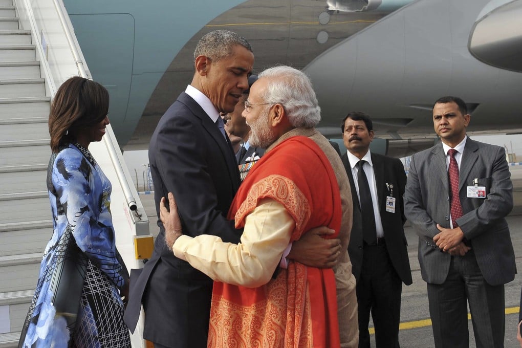 Modi and Obama did not stand stiffly on ceremony, as you would expect of two leaders. Photo: Reuters