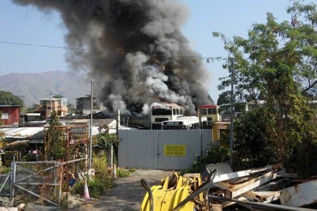 The fire ripped through ramshackle housing in Yuen Long. Photo: Cosmo Beatson, Vision First