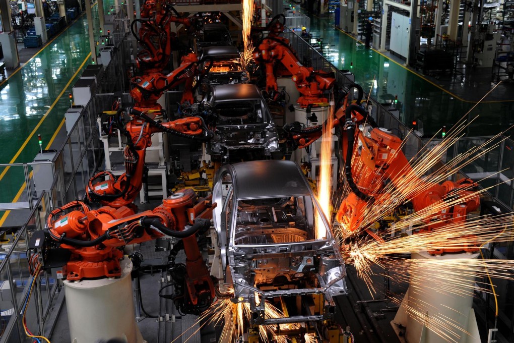 Robots at work on a Chinese assembly line. Photo: Xinhau