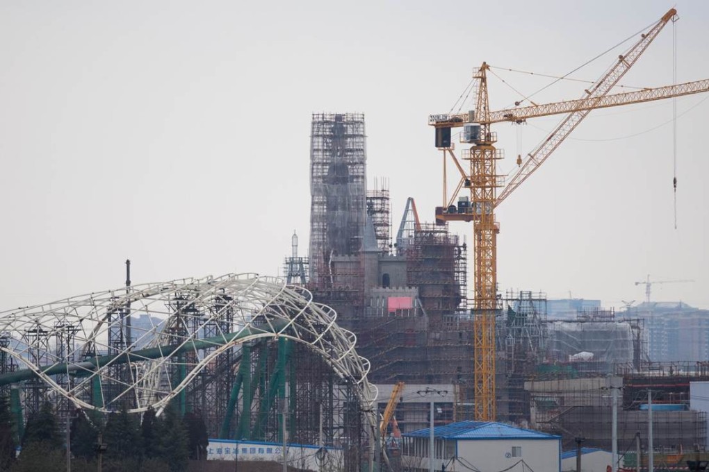 The castle of the Shanghai Disney Resort is under construction. Photo: AFP