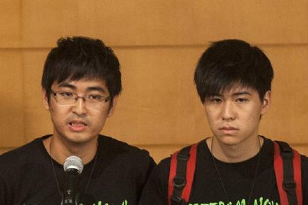 Alex Chow (left) and Lester Shum are headed for Geneva. Photo: EPA