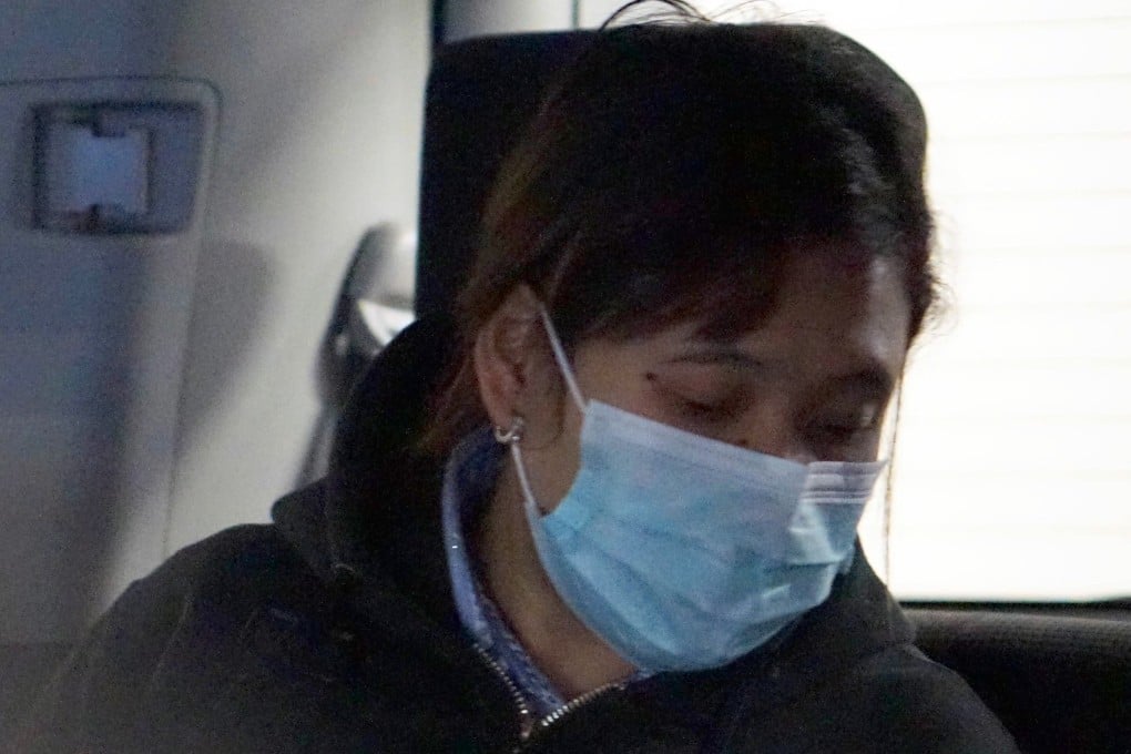 Indonesian domestic worker Tutik Lestari Ningsih testifies at the District Court in Wan Chai. Photo: Chris Lau